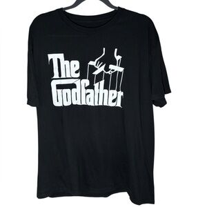 The Godfather Graphic Tee Black Movie Logo Cotton Crewneck XL